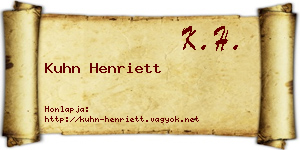 Kuhn Henriett névjegykártya